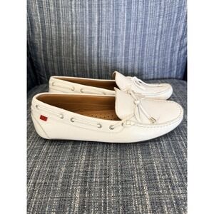 Marc Joseph New York Leather Driver Loafers White Women 7.5